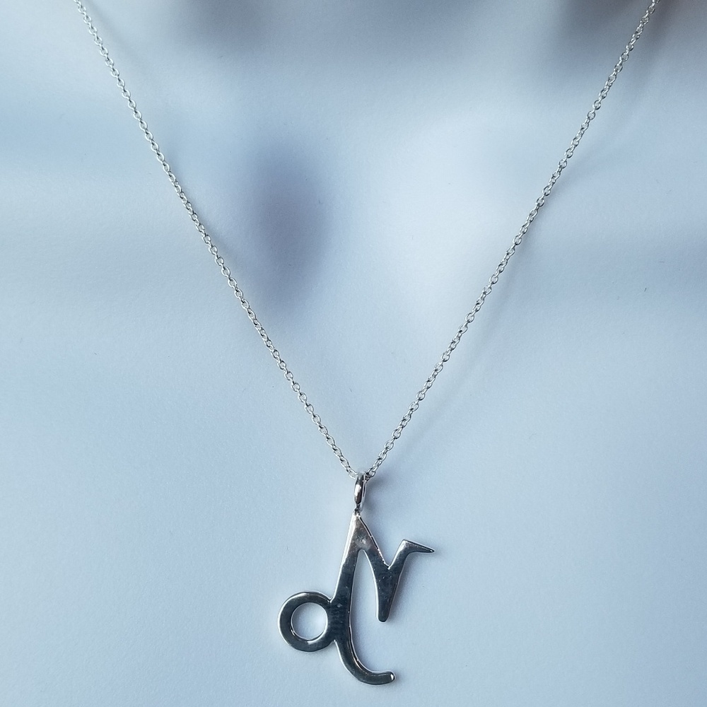 New Delicate 16" Sterling Silver Capricorn Necklac